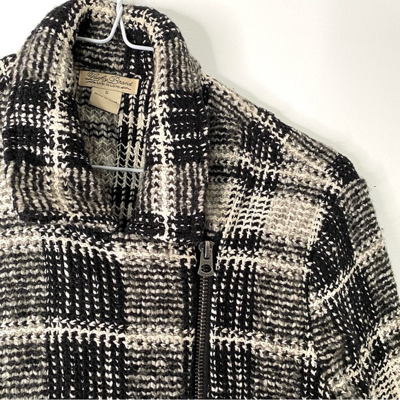 Lucky Brand Black White Tweed Zipper Moto Blazer Coat - Picture 3 of 8